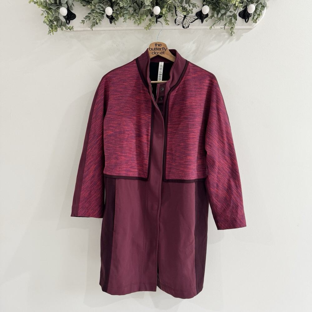 Lululemon Cocoon Car Coat Red Maroon Medium DD7043